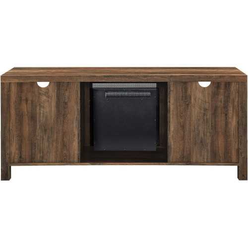 Farmhouse TV Stand with Barn Doors and Glass Fireplace for Living Room Storage | TekChoice Electronics