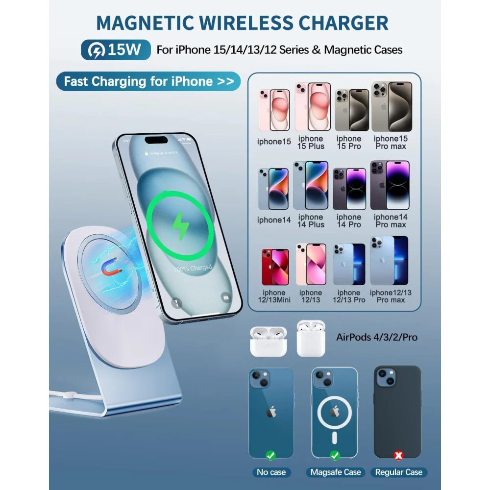 Mag-Safe Charger for iPhone and AirPods 2/3/Pro