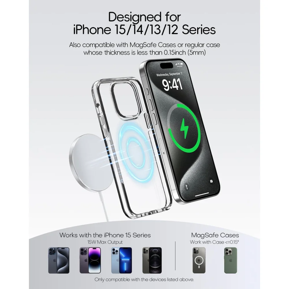 Apple Mag-Safe Charger - Fast Magnetic Wireless Charging for iPhone Series