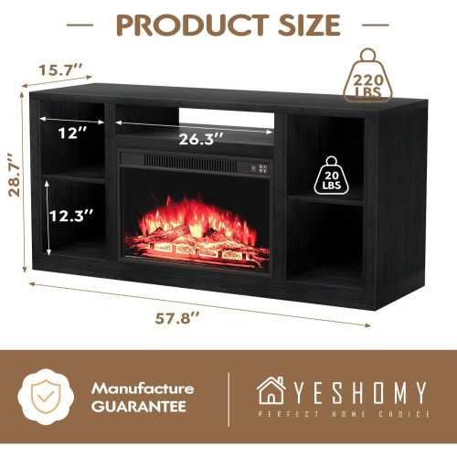 58 Inch Electric Fireplace TV Stand for TVs up to 65+ Inches | TekChoice Electronics