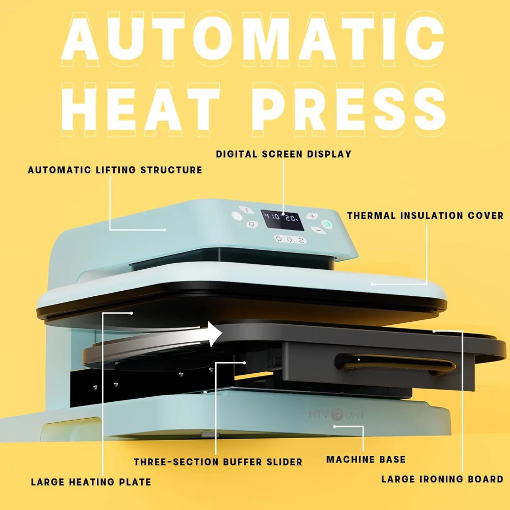 (15x15in) HTVRONT Auto Heat Press Machine For Effortless Heat Transfer Projects