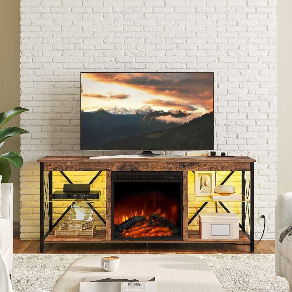 58 Inch Electric Fireplace TV Stand for TVs up to 65+ Inches | TekChoice Electronics