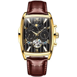 Winner Transparent Diamond Mechanical Watch - Gold