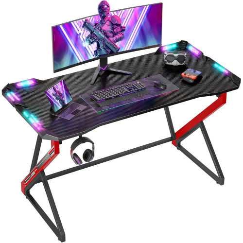 47 inch LED Gaming Desk with Carbon Fiber Surface | TekChoice Electronics