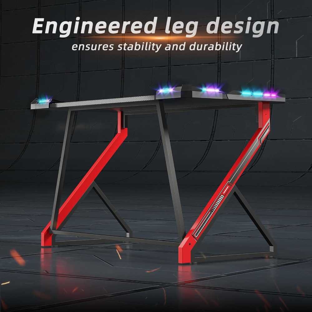 47 inch LED Gaming Desk with Carbon Fiber Surface | TekChoice Electronics