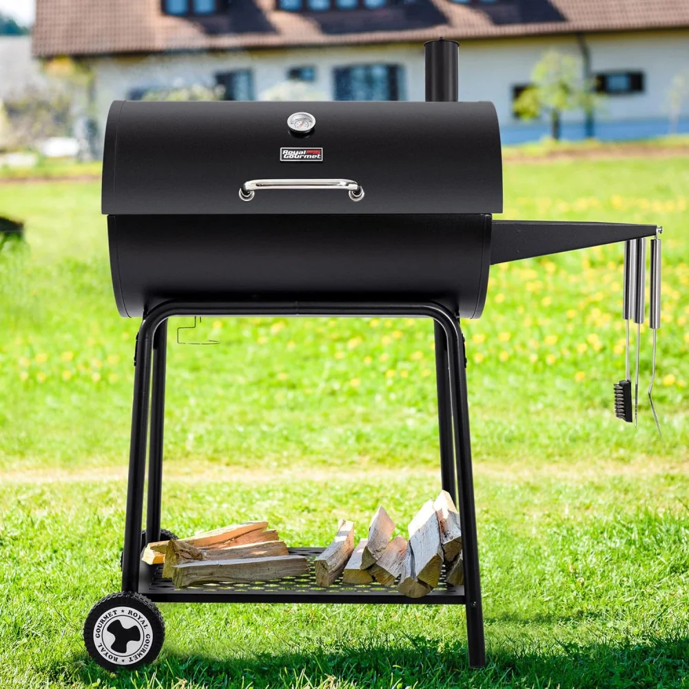 30-inch Barrel Charcoal Grill w/ Side Table