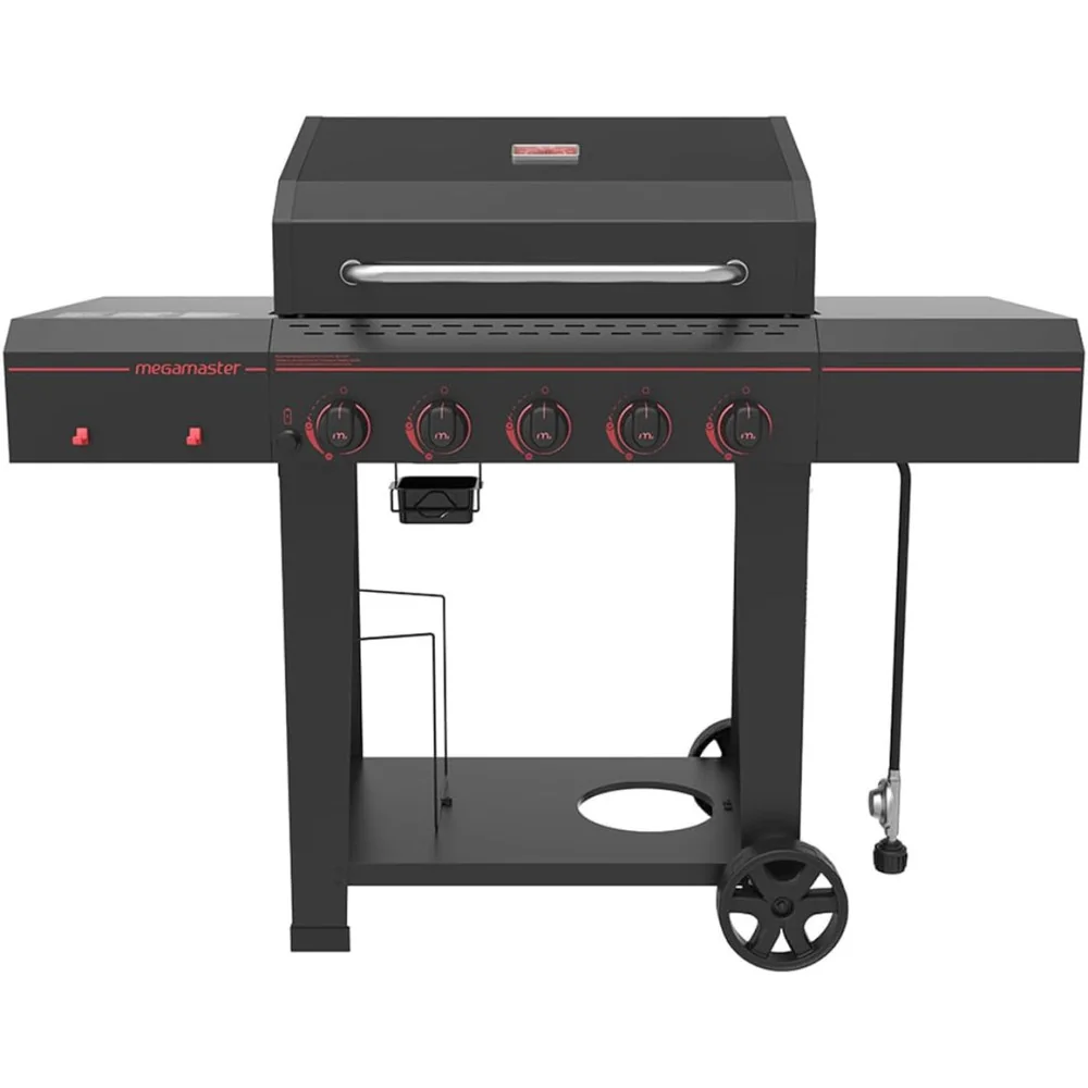 5 Burner Propane Gas Grill w/ Side Shelves for a Perfect BBQ Experience