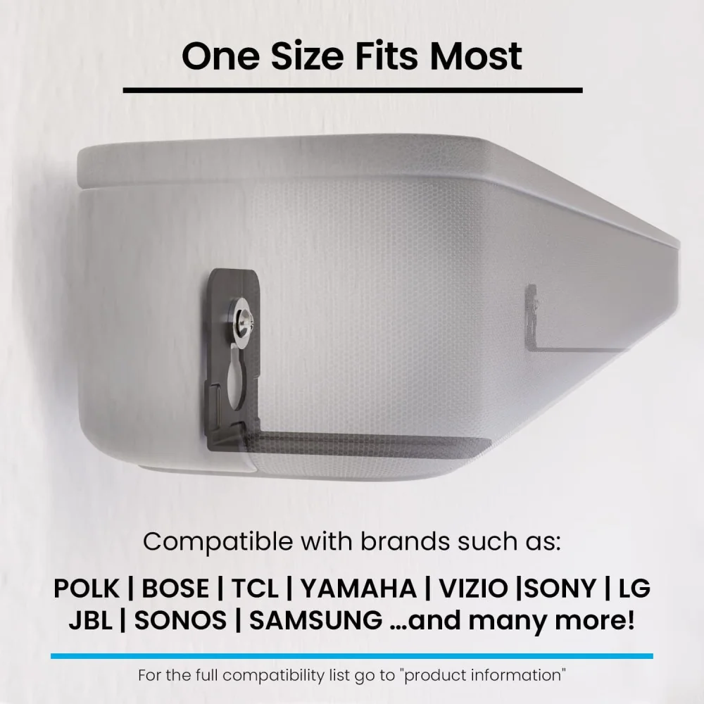 Soundbar Wall Mount Bracket Kit for LG, Samsung, Roku, Sony, JBL, Vizio, Bose