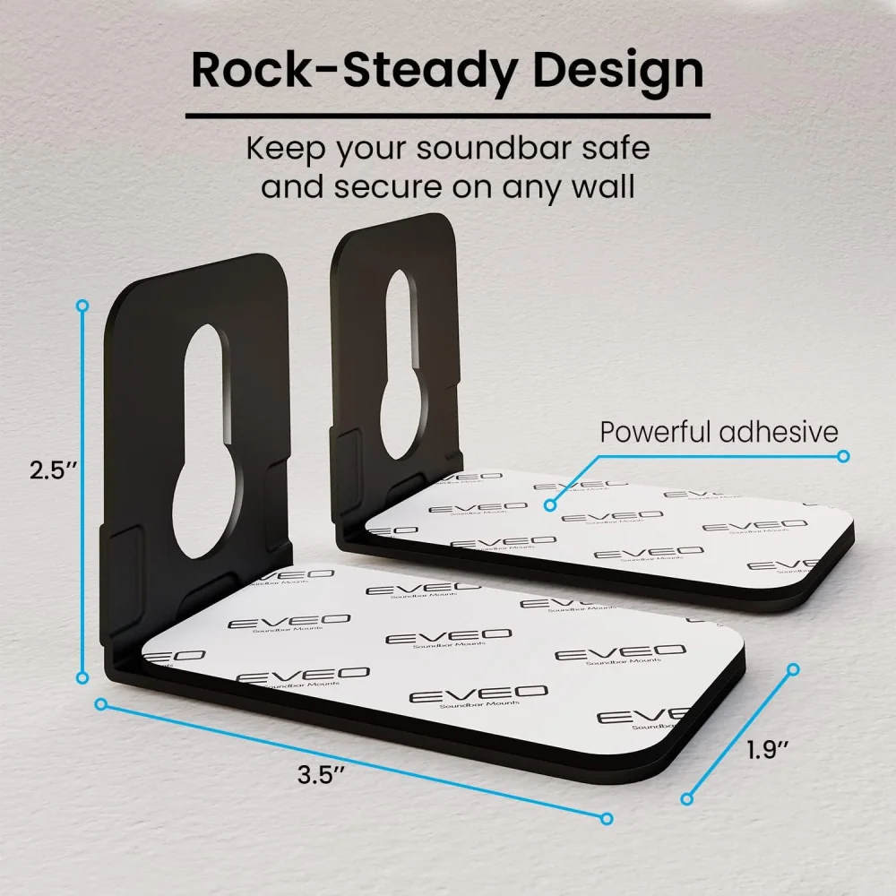 Soundbar Wall Mount Bracket Kit for LG, Samsung, Roku, Sony, JBL, Vizio, Bose