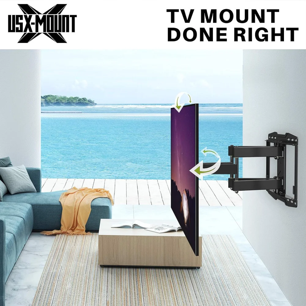 Full Motion TV Wall Mount for 37 - 86 inch TVs - Swivel, Tilt, and Dual Articulating Arms for Perfect Positioning