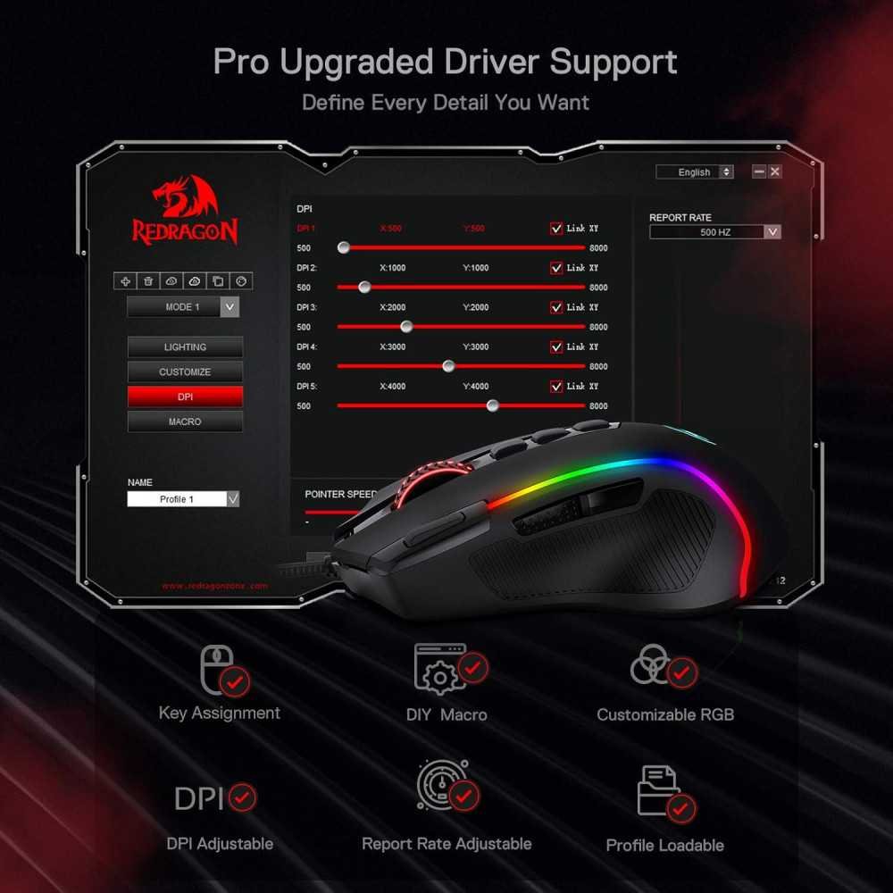 M612 Predator RGB Gaming Mouse with Customizable Features | TekChoice Electronics