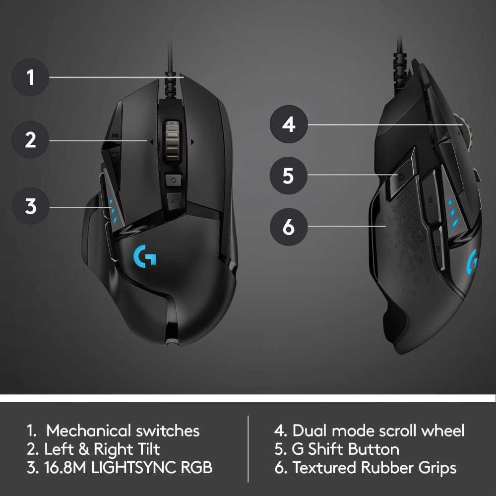 Logitech G502 HERO Wired Gaming Mouse - Precision, Speed, and Customization at Your Fingertips | TekChoice Electronics