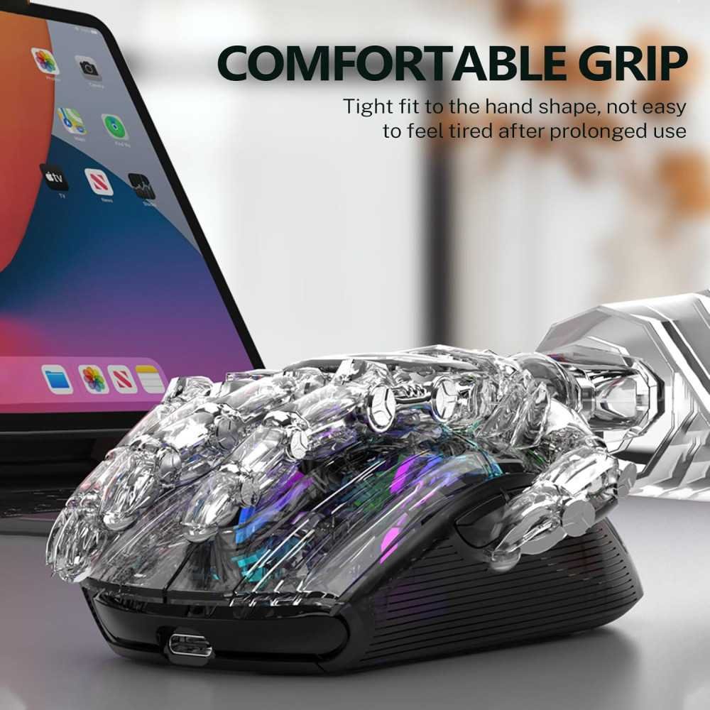 Transparent RGB Wireless Mechanical Gaming Mouse | TekChoice Electronics