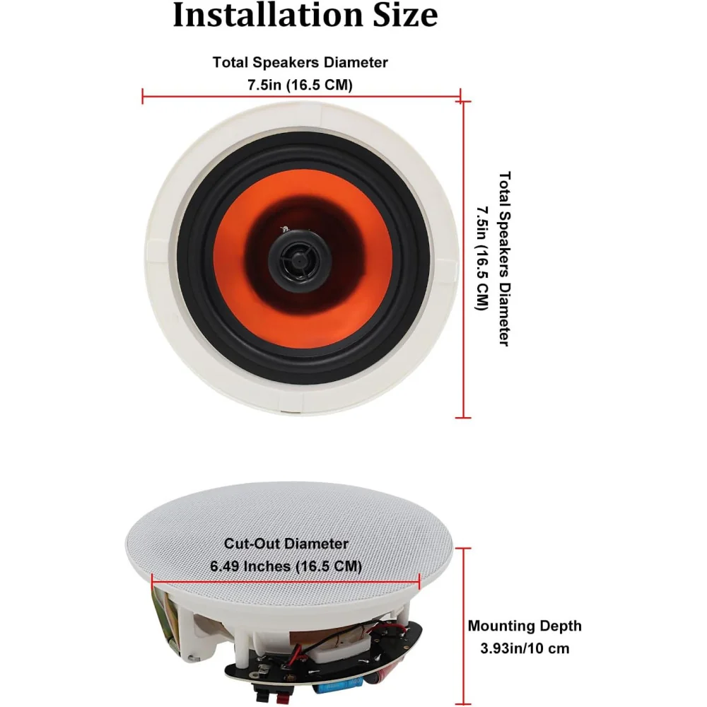 6.5 Inch Bluetooth in-wall Speakers - A Seamless Blend of Style and Power