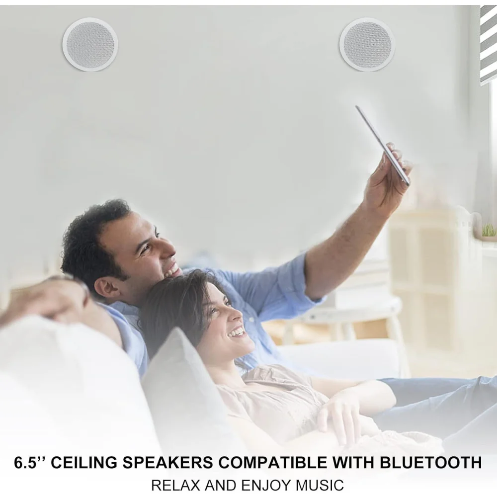 6.5 Inch 640 Watts 2-Way Bluetooth Ceiling Speakers Package