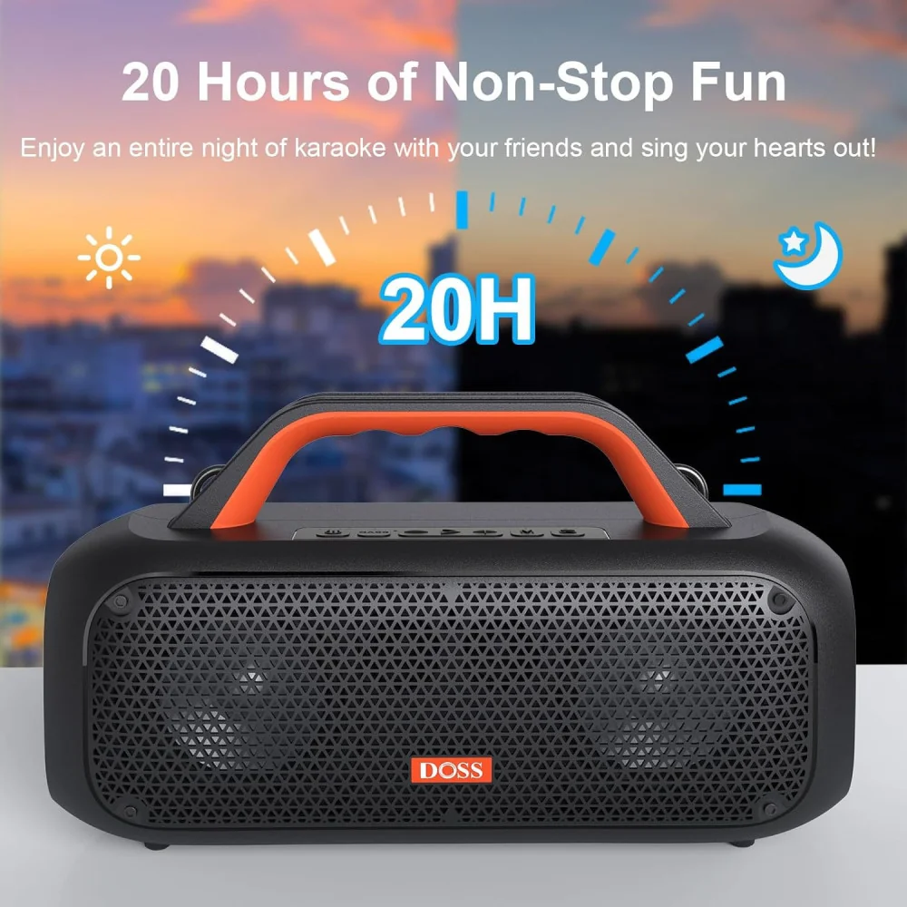 60W Bluetooth Speaker w/ Customizable Sound and LED Lights Water-resistant