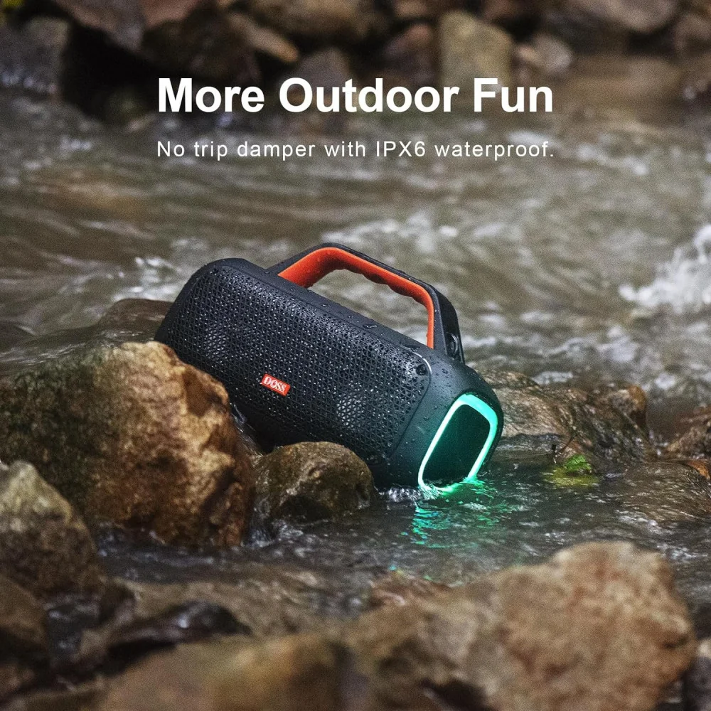 60W Bluetooth Speaker w/ Customizable Sound and LED Lights Water-resistant