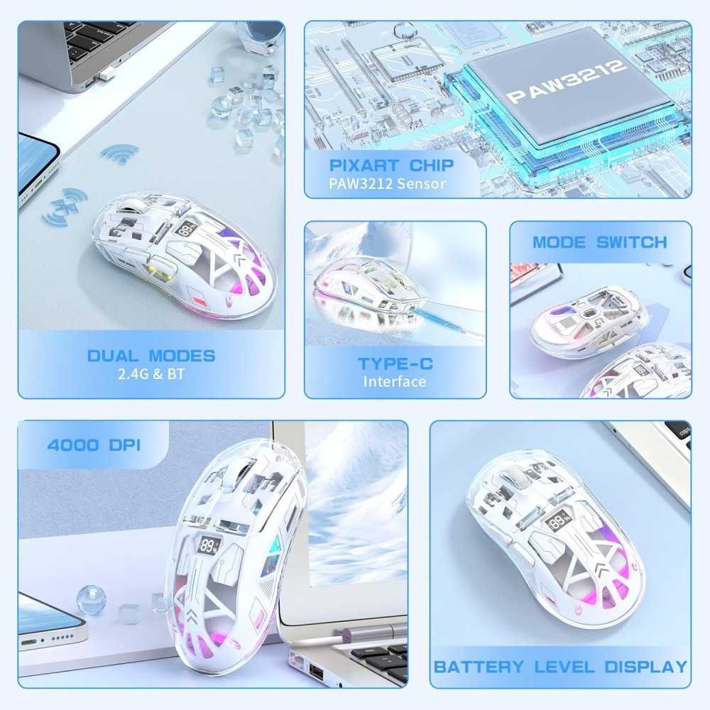 A2 Transparent Wireless Gaming Mouse | TekChoice Electronics