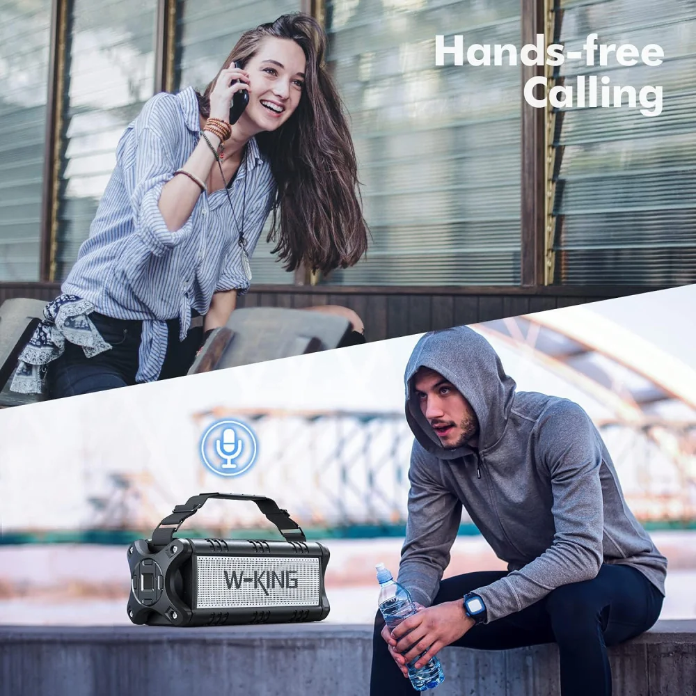 Bluetooth Waterproof  Speaker w/ Deep Bass and Power Bank for 40 Hours Non-Stop Playtime