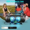 Portable Bluetooth Speaker's IPX6 Waterproof Hi-Fi Stereo, Subwoofer, and Powerbank Features