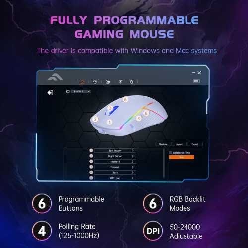 Wireless 24000 DPI RGB Gaming Mouse | TekChoice Electronics