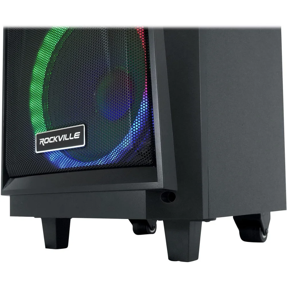 Portable Party Speaker w/ LED Lights, Wheels, and Powerful Sound