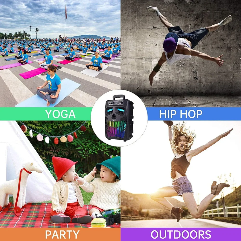 All-in-One Portable Bluetooth Speaker w/ Subwoofer for Indoor/Outdoor Parties and Campouts