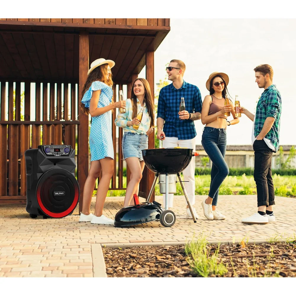 SP-18RBT Portable Speaker: Crank Up the Bass with 4500W Power, Wireless Mic, and Extended Battery Life