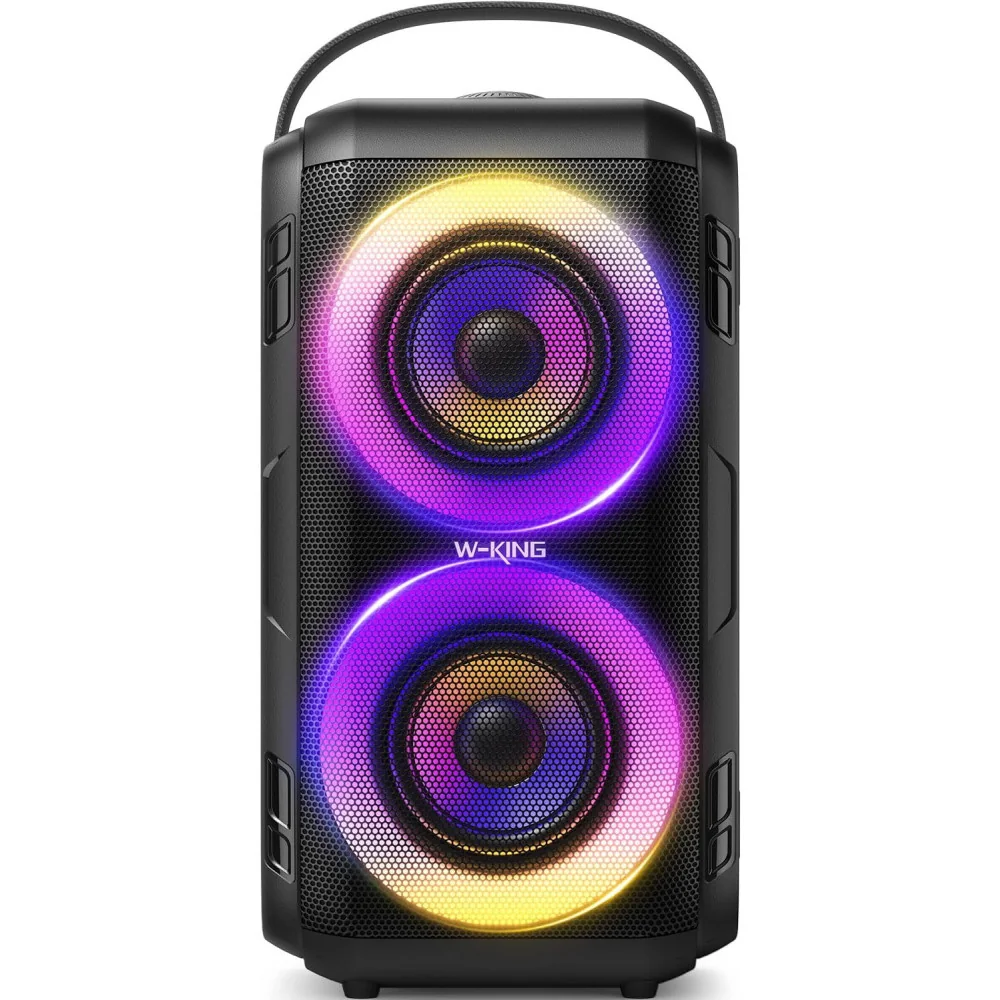 80W Bluetooth Speaker w/ Super Bass and LED Lights for Big Sound and Non-Stop Fun