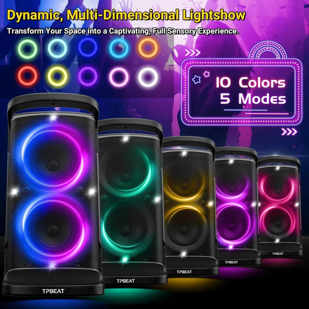 Party Power w/ 160W Portable Bluetooth Speaker and Light Show