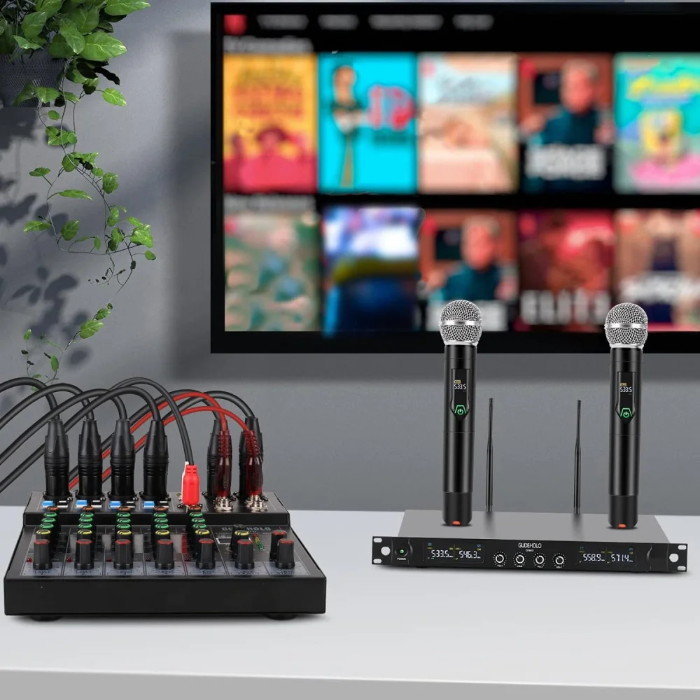 6-Channel DJ Audio Mixer for Home Parties and Karaoke Nights