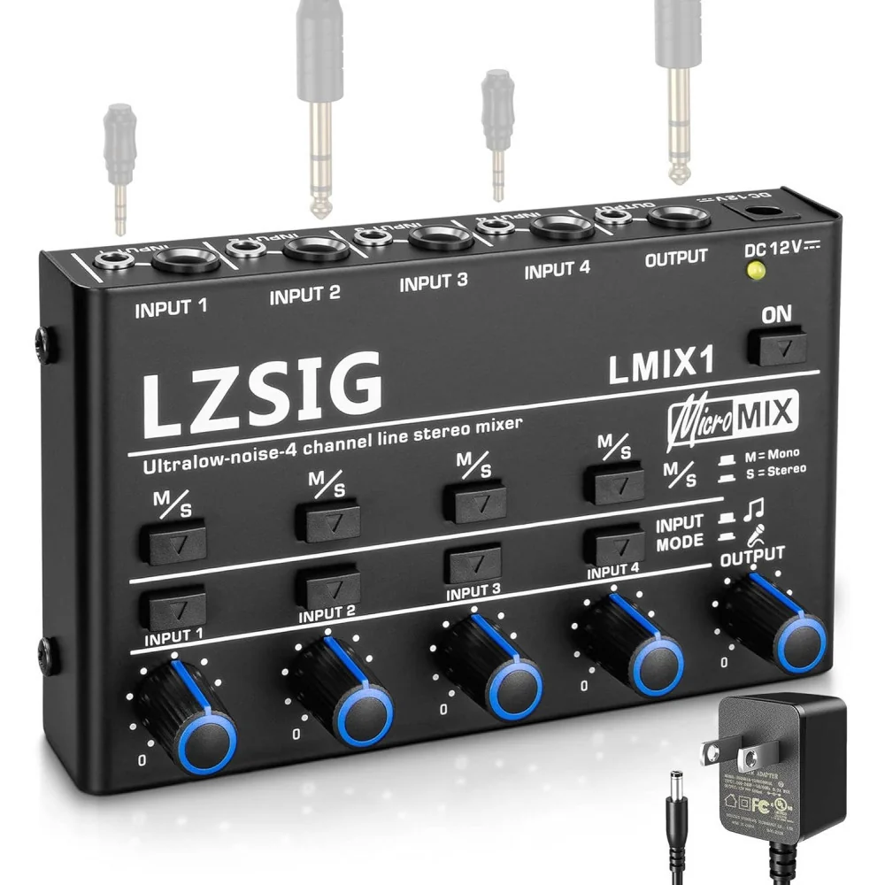 Mini Stereo Line Audio Mixer for Crystal-Clear Sub-Mixing and Independent Microphone Control