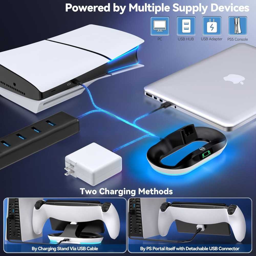 Playstation Portal Console Stand Charger and Dock Station with Light Modes | TekChoice Electronics