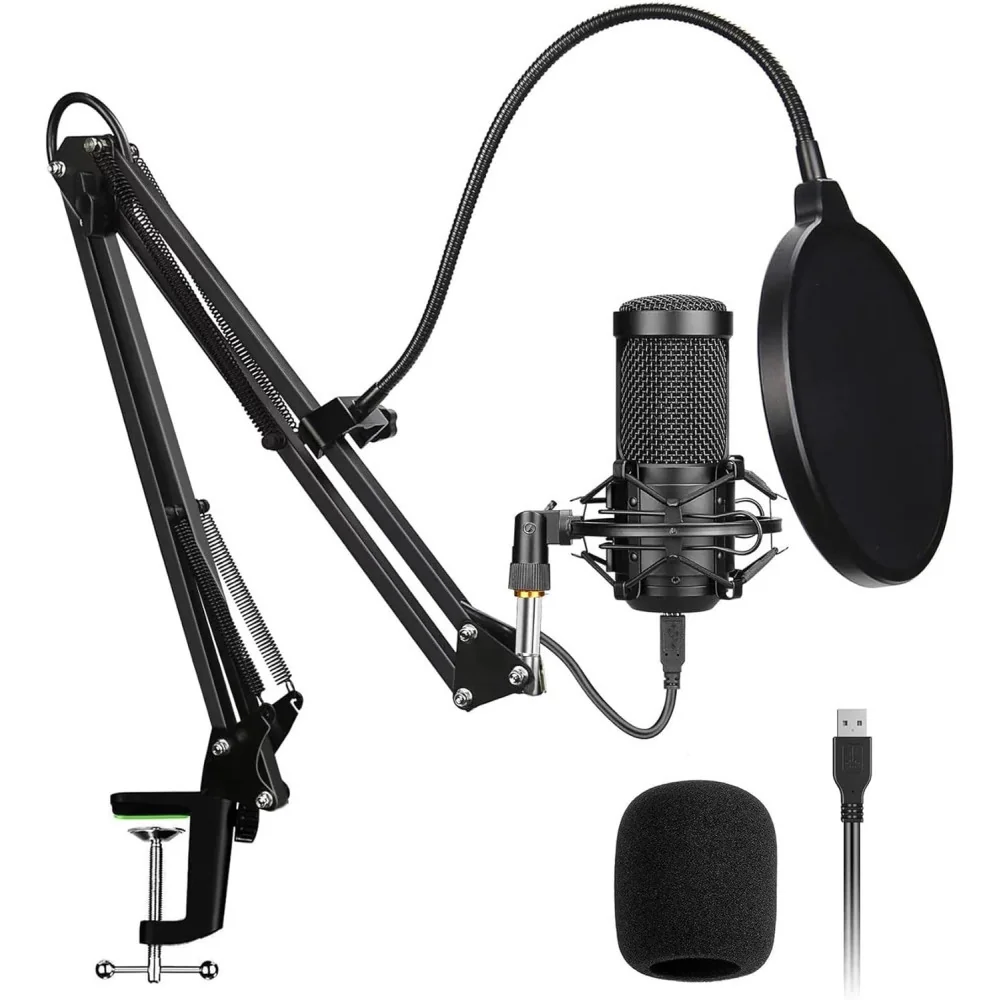 USB Condenser Microphone for Podcasting, Recording, and YouTube Content Creation