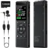 Capture 7000 Hours of Crisp Audio w/ the One-Click 136GB Digital Voice Recorder for Easy Playback and Control