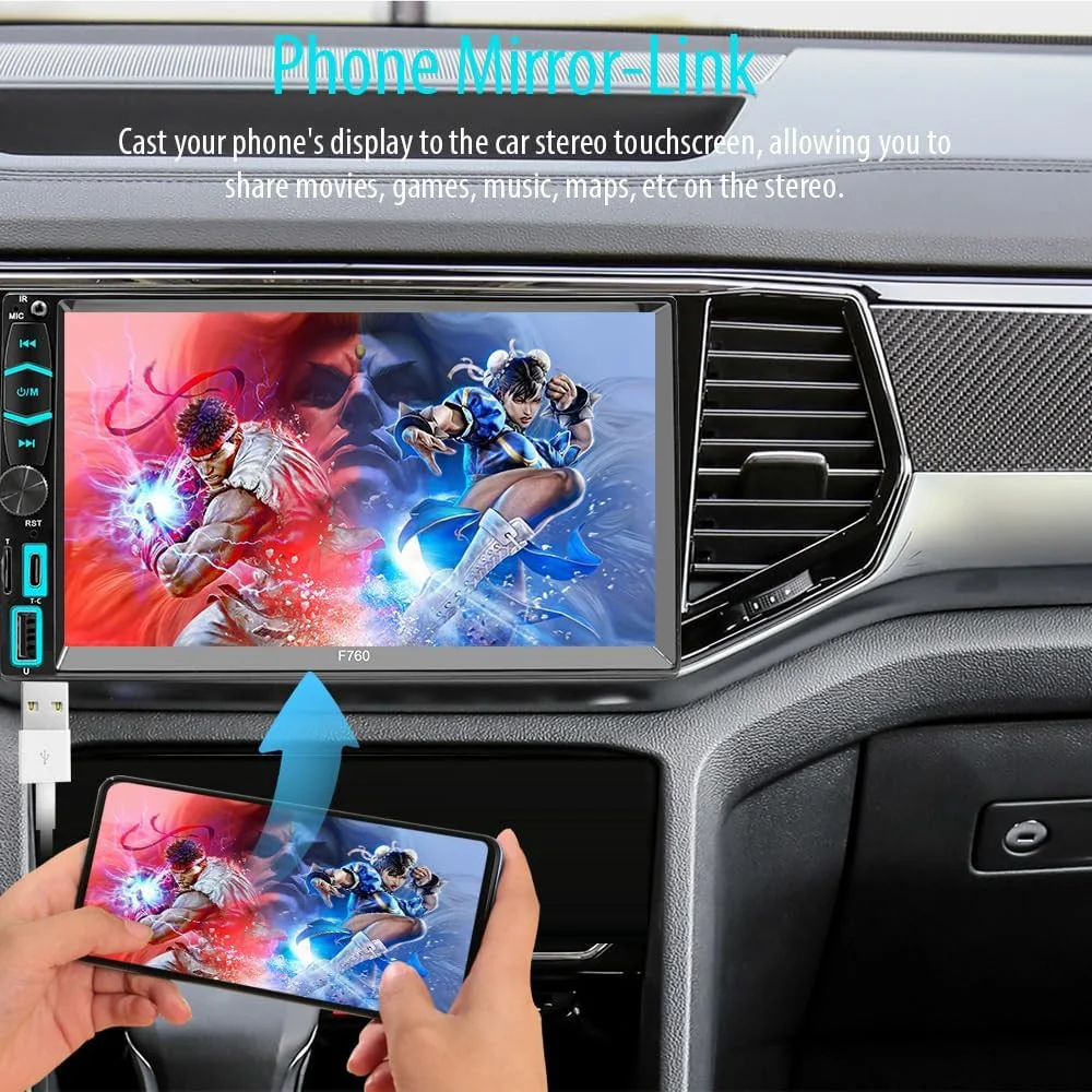 Wireless Apple CarPlay and Android Auto, Bluetooth Connectivity, and Waterproof Backup Camera
