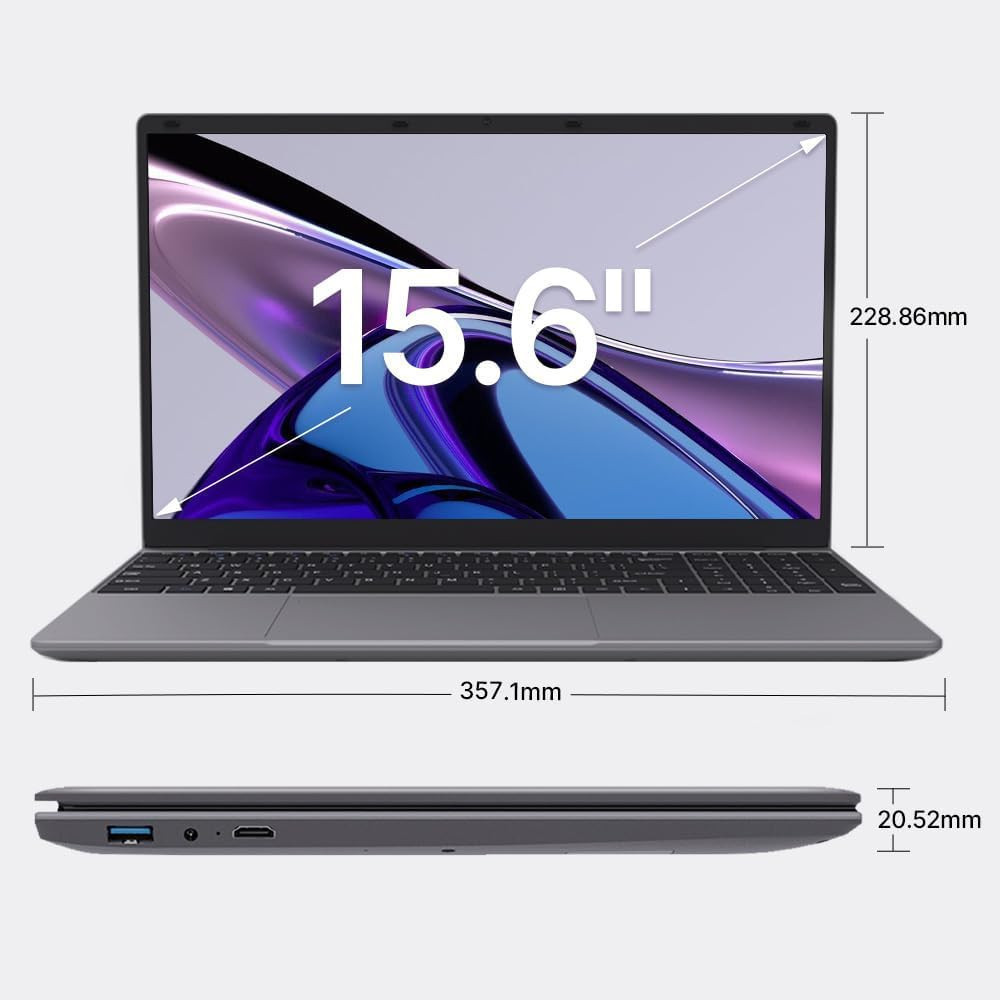 Laptop w/ 12GB RAM, 512GB SSD, Expandable to 1TB, Intel N5095 Processor, and 15.6-inch FHD Display