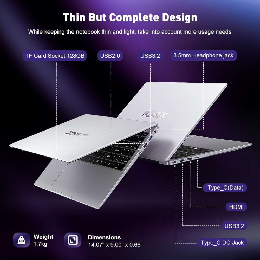 Intel N95 Laptop w/ Stunning FHD Display and Lightning-Fast SSD