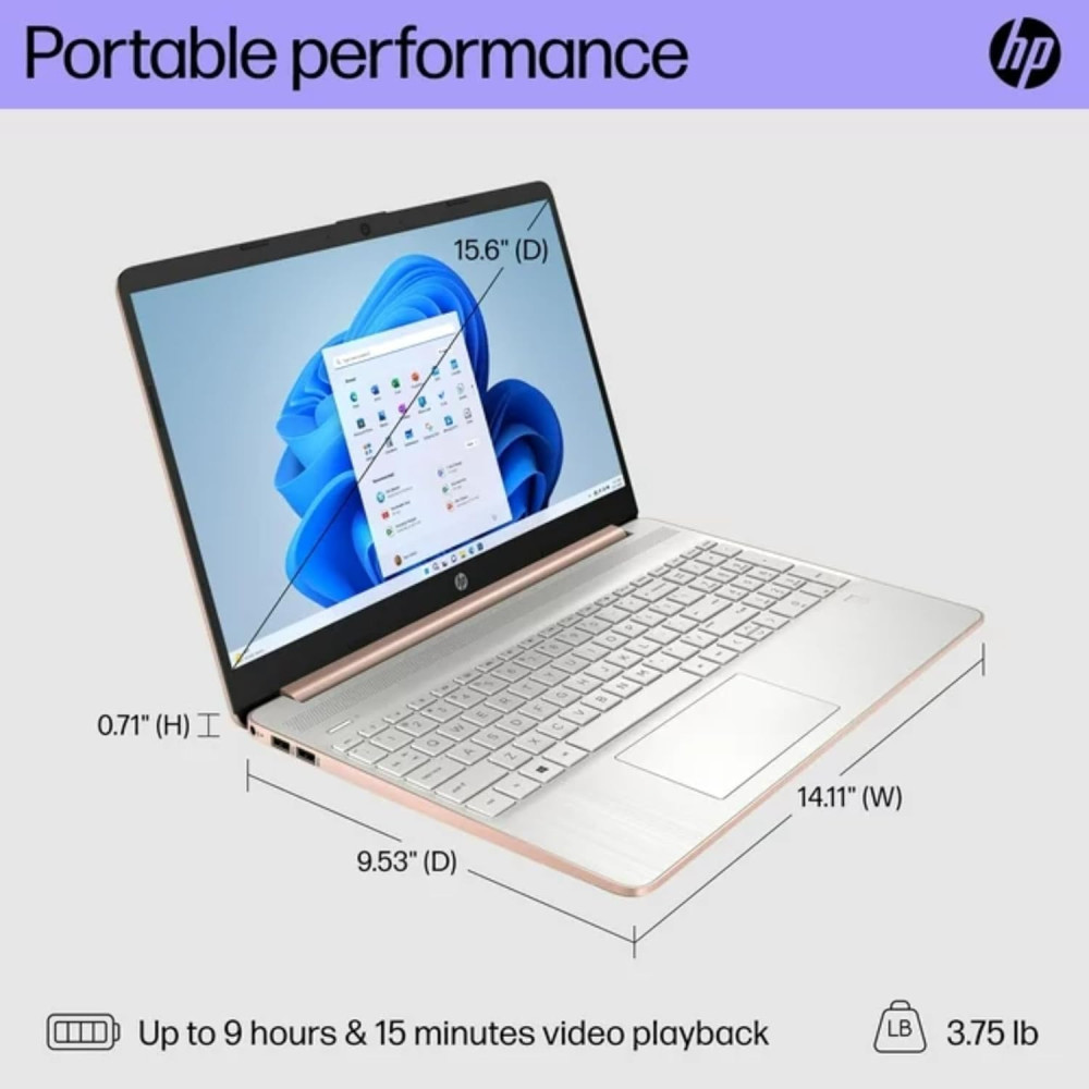 HP 15.6 inch Laptop - Intel Pentium Silver N5030, 16GB RAM, 1TB SSD, and 1-Year Office365 Subscription
