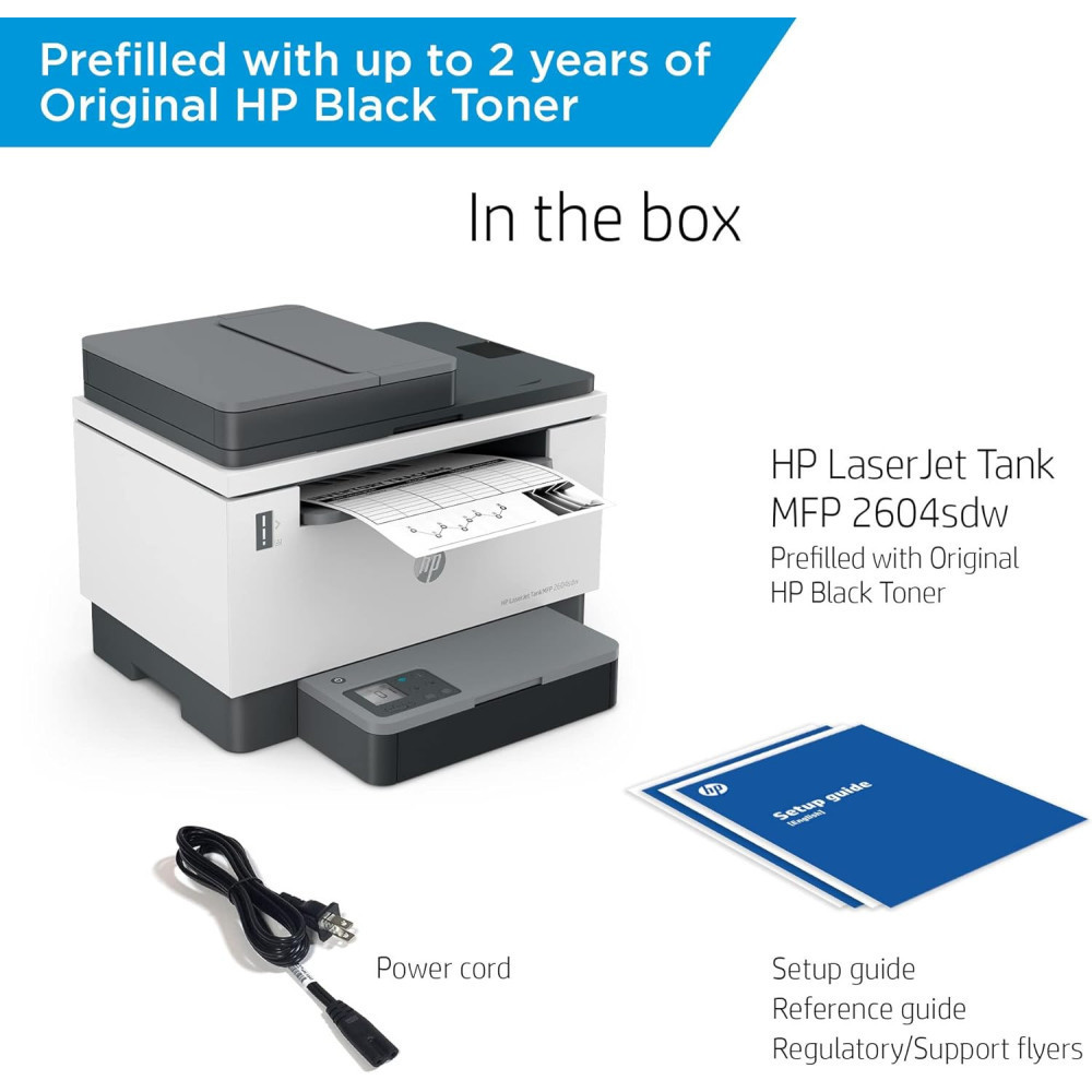 HP LaserJet-Tank MFP 2604sdw Printer w/ 2-Year Original HP-Toner Supply