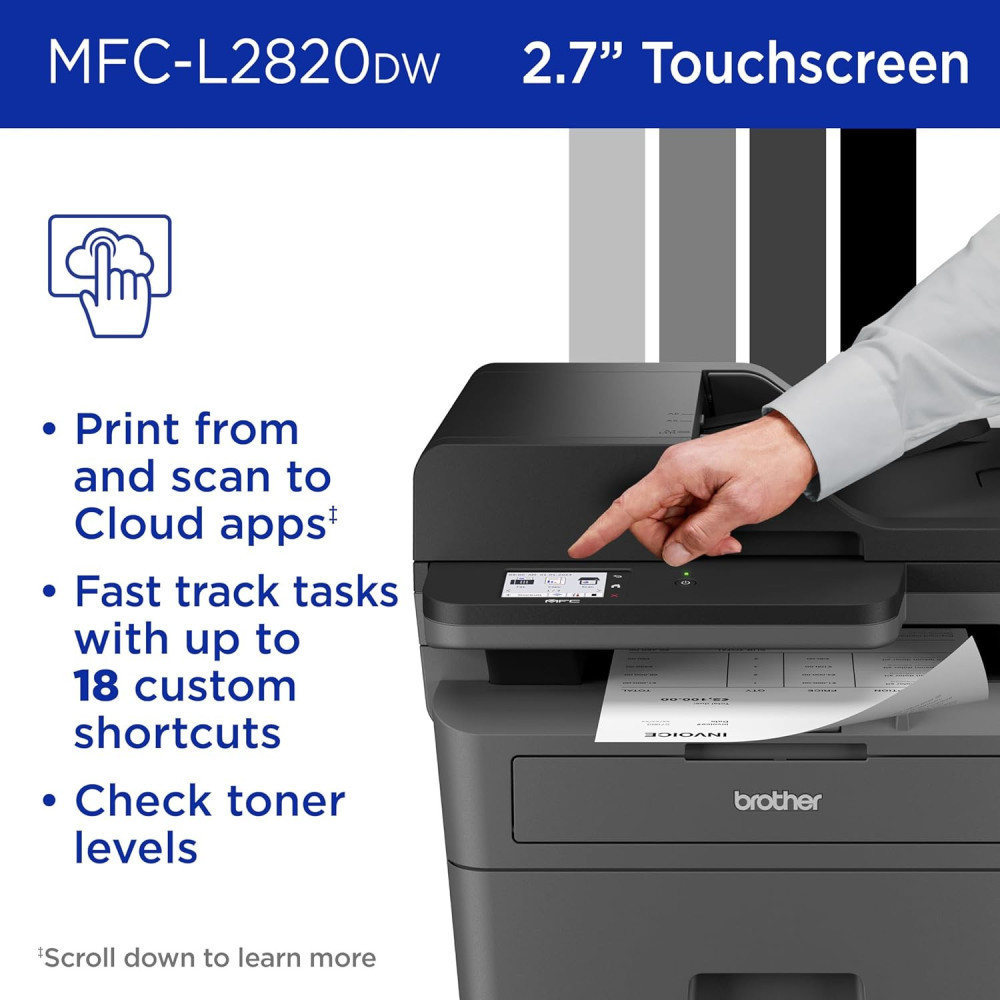 Brother MFC-L2820DW AIO Laser Printer w/ Wireless Connectivity and Subscription Trial