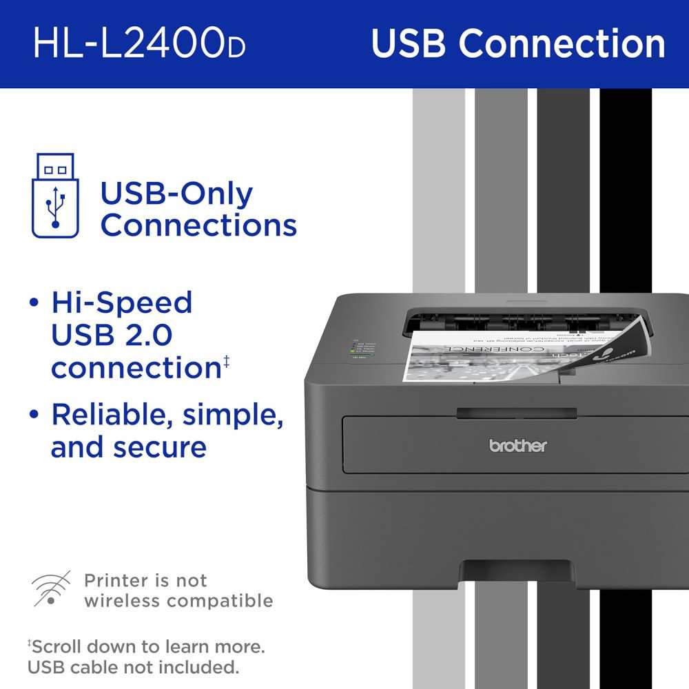 Brother HL-L2400D Monochrome Laser Printer w/ Duplex Printing