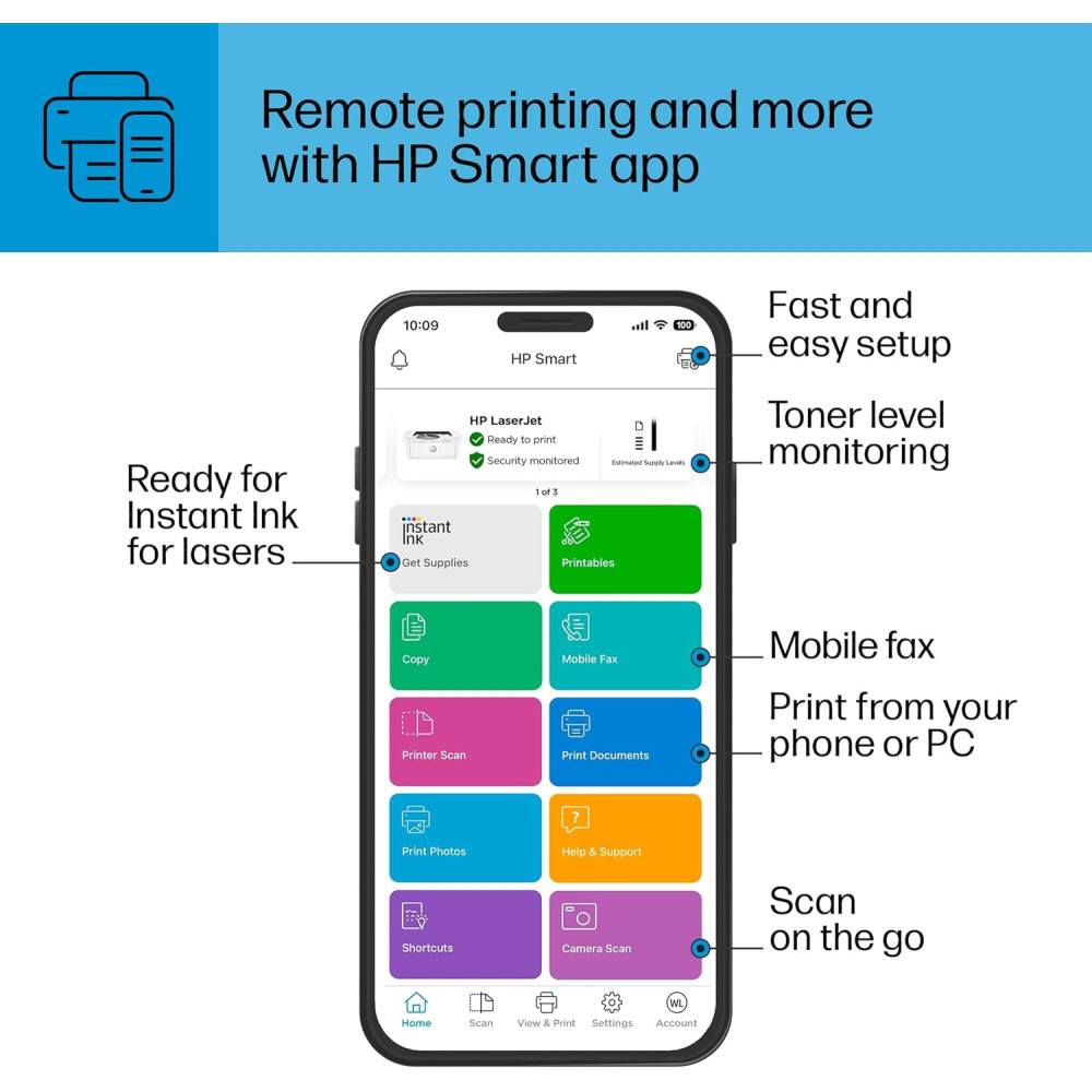 HP LaserJet M110w Wireless Printer w/ Mobile Printing