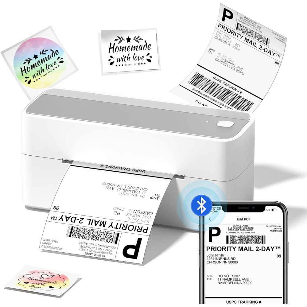Bluetooth Shipping Label Printer for Package Deliveries