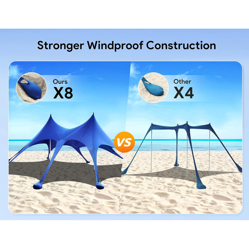 Beach Tent w/ Sun Shelter and Essentials for Adventure Seekers