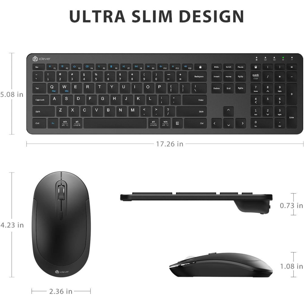 GK08 Wireless Keyboard and Mouse Set: Rechargeable, Ergonomic, and Ultra-Silent