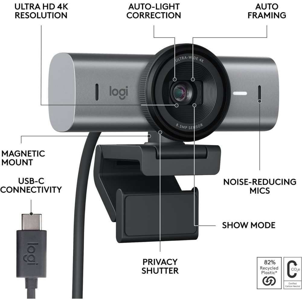 Logitech MX Brio Ultra HD 4K Webcam: Crystal Clear Quality and Creative Bonus Included