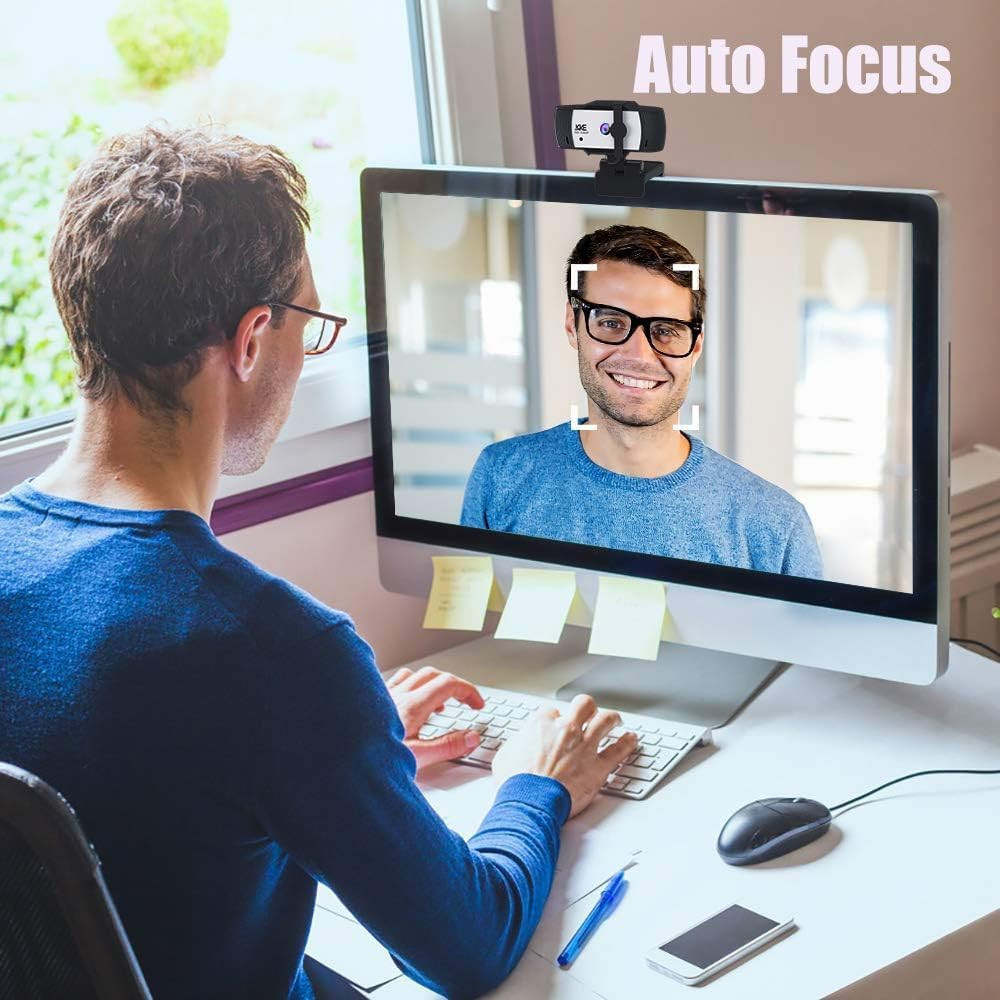 1080P Autofocus Webcam with Dual Microphones