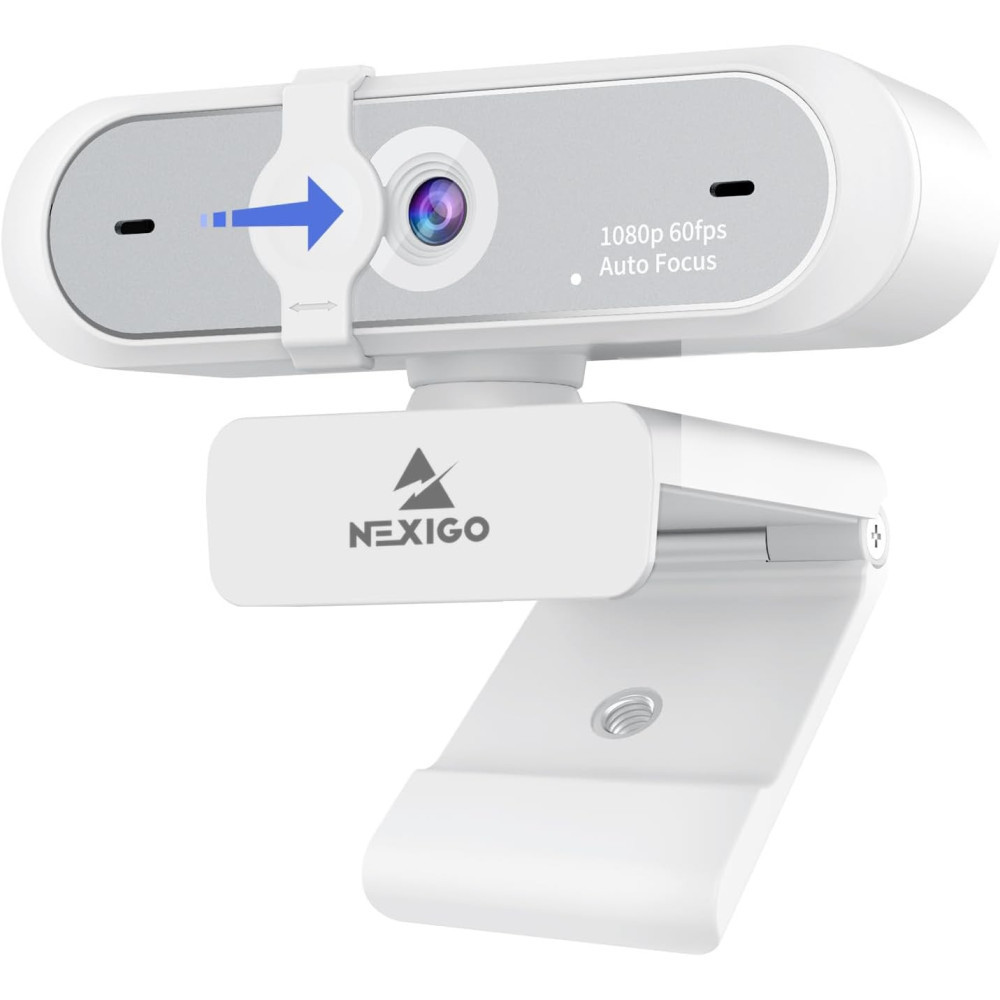 1080P Webcam w/ Autofocus, Microphone, and RGB Light for Crystal-Clear Video Calls