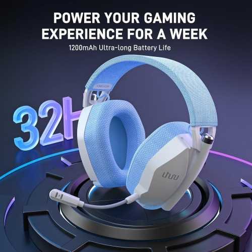 Dual Wireless Gaming Headset with Crystal Clear Sound, 32-Hour Battery, and RGB Lighting | TekChoice Electronics